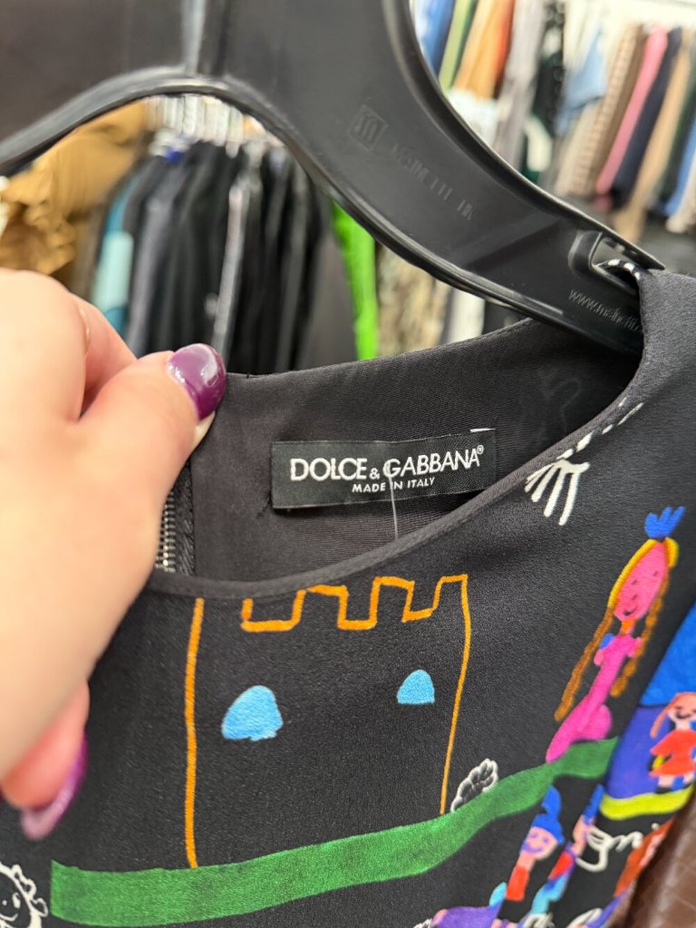 $3995 Dolce & Gabbana 2015 FW RARE Black Multi Viva La Mamma Midi Dress 44/8/M - Picture 8 of 10